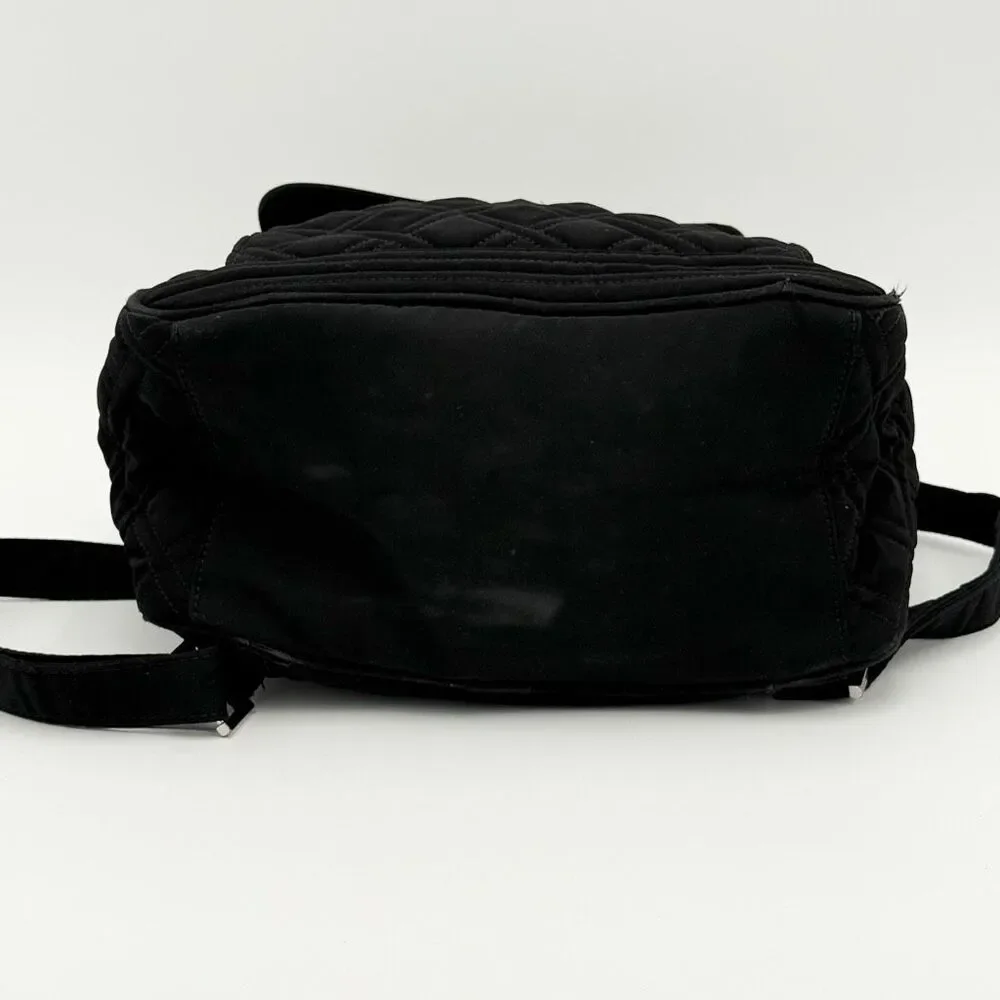 Vera Bradley Black Quilted Medium Sized Backpack